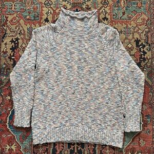 L.L. Bean Rollneck Turtleneck Pastel Sweater 100% Cotton Womens M Petite